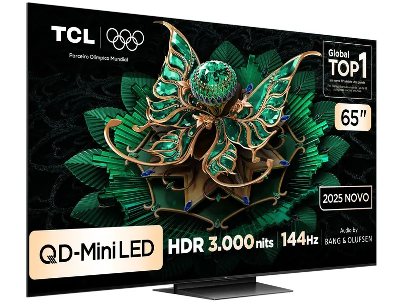 Smart TV 65" TCL 4K UHD MiniLED 65C7K 144Hz Google TV AiPQ Pro Google Assistente 4 HDMI
