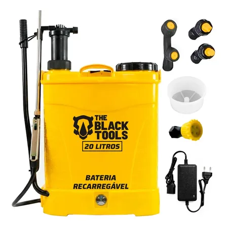 Pulverizador Elétrico Costal 20 Litros 2 Em 1 Elétrico Manual A Bateria 127/220v Bpm200c The Black Tools