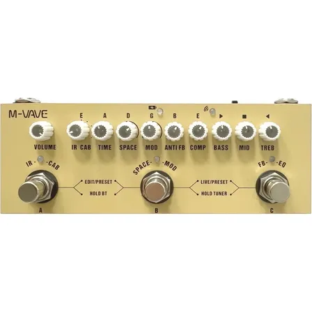Pedal de efeito M-Vave Cube-Baby AC creme