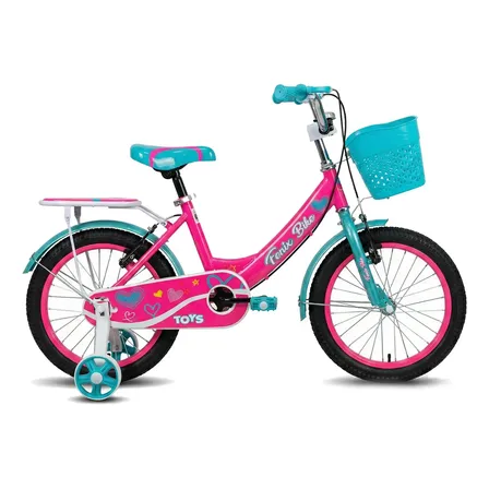 Bike Retrô Infantil Aro 16 C/ Cestinha Para Meninas - Toys Rosa 50 Cm