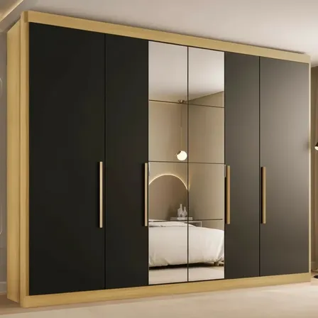 Guarda Roupa Casal Valencia 6 Portas 6 Gavetas C/ Espelho