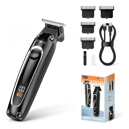 Máquina De Cortar Cabelo Elétrica Inova Portátil Precisão Preto 5