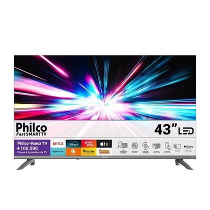 Smart TV 43” Philco P43CRA Sistema Roku TV HDMI USB