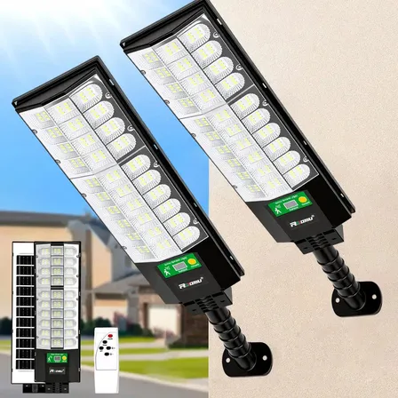 Kit 2 Luminaria Poste Solar 1000W Lampada Solar Com Controle