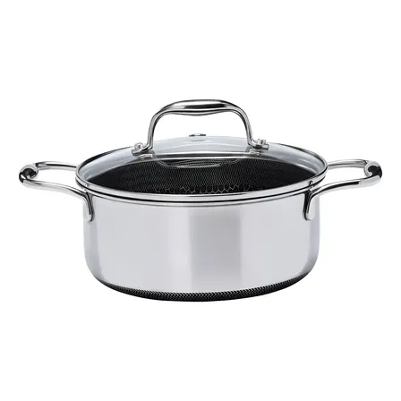 Oxford 104672 Caçarola Em Aço Inox Cooking Pro Hive 20cm Prata e Preto
