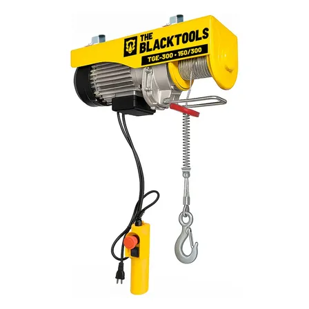 Guincho Coluna Talha Elétrica 500w 150 A 300kg Elevação 12m Tge-300 The Black Tools Cor Amarelo