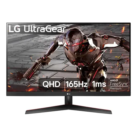 LG UltraGear Monitor Gamer 32" VA 165Hz 1ms (MBR) QHD 2K (2560x1440) HDR10 AMD FreeSync, Preto - 32GN600