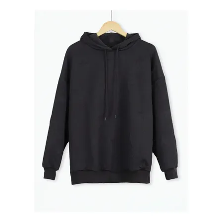 Moletom Feminino Casual Com Estrelas Em Alto-relevo 4xl Black