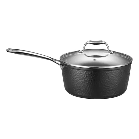 Panela 16 Cm Em Alumínio Forjado Martelado Preto Oxford Preto
