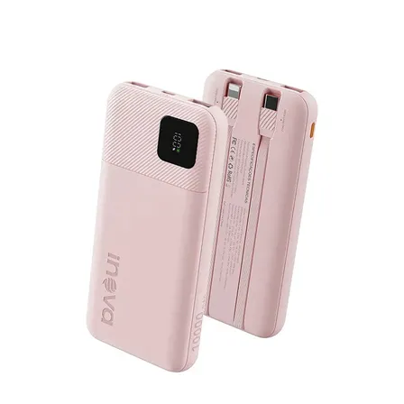 Carregador Portátil Power Bank Turbo inova 10000mah 22.5w Com Display Digital Usb-c / Usb-a Carga Rápida - Rosa