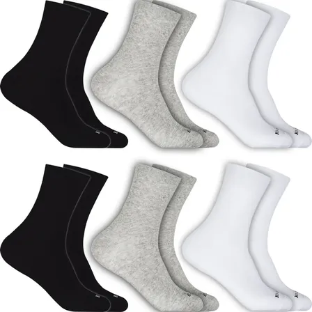 Kit 6 Pares Meias Hoahi Cano Médio Alto Atoalhada Academia