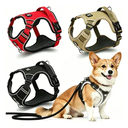Colete Tático Refletivo Ajustável Para Cachorro Porte Grande