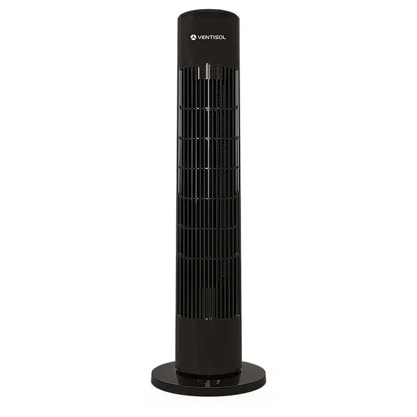 Ventilador Torre Ventisol Fênix 75W Preto com Controle Remoto, Painel Touch e Timer 12 Horas