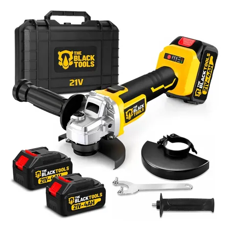 Esmerilhadeira Lixadeira Angular Sem Fio Com 2 Baterias 21v 4000mah 4.1/2 125mm Maleta Tca21bt The Black Tools