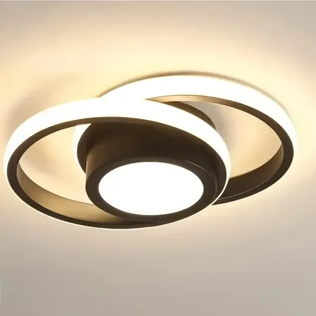 Paflon Luminária Led Moderna Sobrepor Redondo 3 Em 1 Bivolt 127/220v Preto