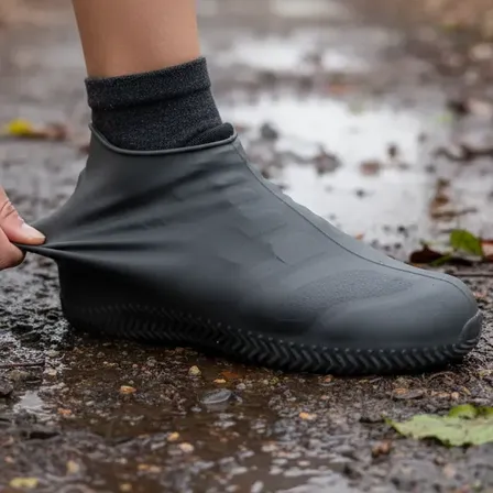 Capa Impermeável Tênis Sapato Bota Máxima Proteção Silicone Preto G - 37 Ao 40