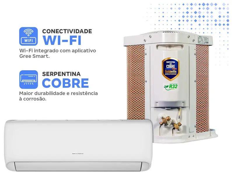 Ar-condicionado Split 12.000 BTUs Gree Inverter Frio G-Classic GWC12ATB-D6DNA2AB