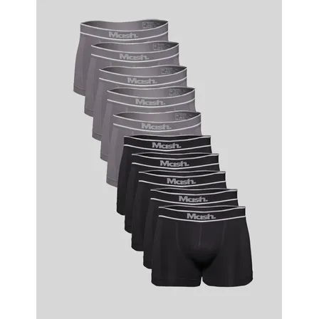 Kit 10 Boxer Mash Masculino Microfibra Sin Costura 711.18 Preto E Cinza P