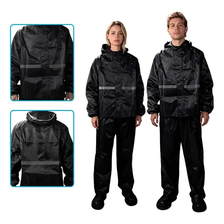 Capa De Chuva Moto Impermeável Pvc Motoqueiro Preto L