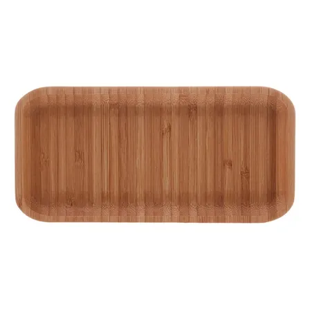 Kit 3 Bandejas De Bambu Retangular Para Cozinha 20x10cm Peti Lyor Hire