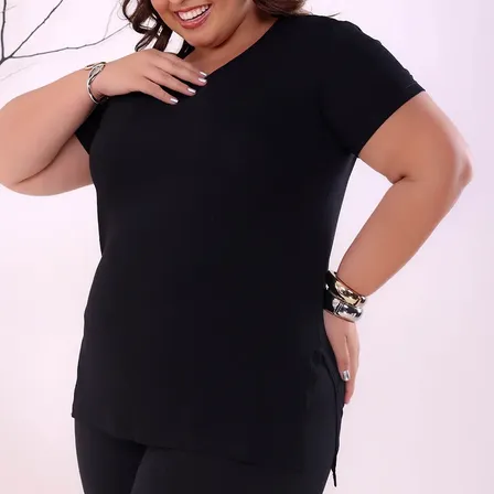 Blusa Plus Size Feminina Tapa Bumbum Sobre Legging Academia