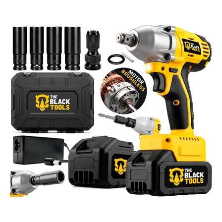 Chave De Impacto A Bateria 21v Brushless The Black Tools Amarelo 127/220v 60hz