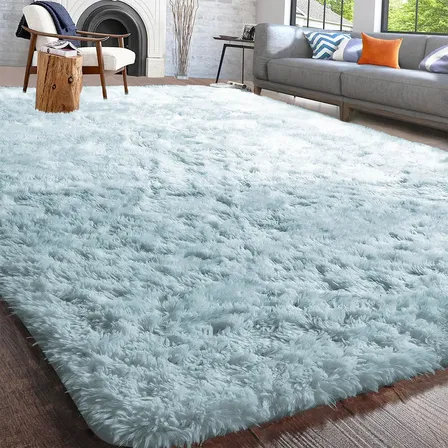 Tapete 2,00x1,50 Peludo Felpudo Sala E Quarto Cores Cor Azul-celeste Desenho Do Tecido Pelo Alto