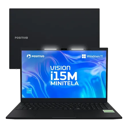 Notebook Positivo Vision i15M com Minitela, Intel Core i3 N300, 8GB RAM e SSD 512GB – Tela 15.6" Full HD IPS, Windows 11 e Wi-Fi 6