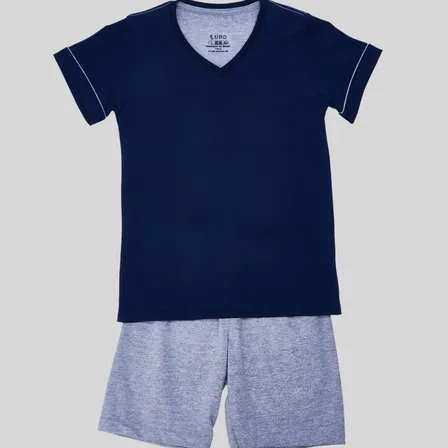 Pijama Infantil Lupo Km Gola V 20000-002 Marinho  2800 Liso 12