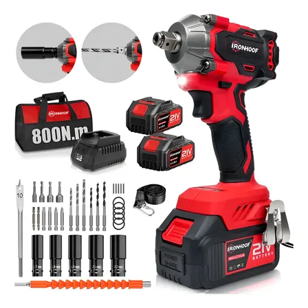Chave De Impacto Potente 800nm Brushless 2 Bateria Vermelho 110/127/220v 60hz