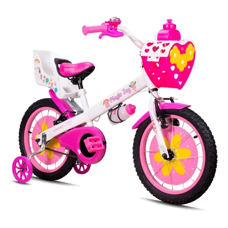 Bicicleta Pro-x Magic Joy Aro 16 Branco - Cesta De Coração