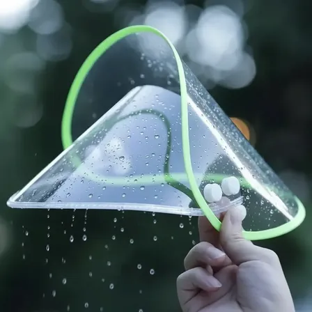 Capa De Chuva Impermeável Com Capuz Viseira E Protetor Facial Removível Verde M