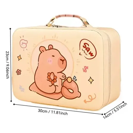 Kit Escritório Capivara 31 Peças Papelaria Completa Caderno A5 Caneta Gel Marca Texto Estojo Chaveiro Adesivos Bullet Journal Presente Criativo Material Escolar e Universitário Fofo