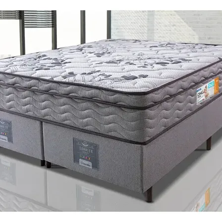 Cama Box King Colchão OrtoFirm + Box 193x203x67 One Face Espuma D45 Cinza
