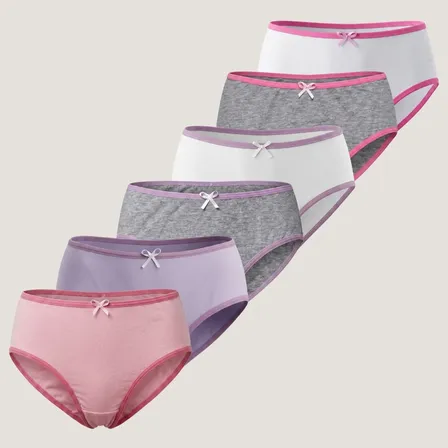 Kit De 6 Calcinhas Infantil Lobinha Basica 18101-900 Sortida - 0900 Liso M