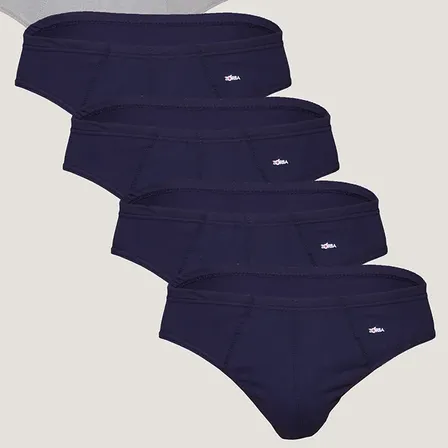 Kit Com 10 Cuecas Slip 100% Algodão Zorba Lisa Marinho Preto Grafite P