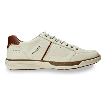 Sapatênis Masculino Linha Pegada Branco Gelo/marrom Liso 41 Br