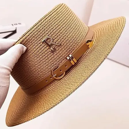 Chapéu De Palha Verão Praia Flexível Dobrável Paris Boater