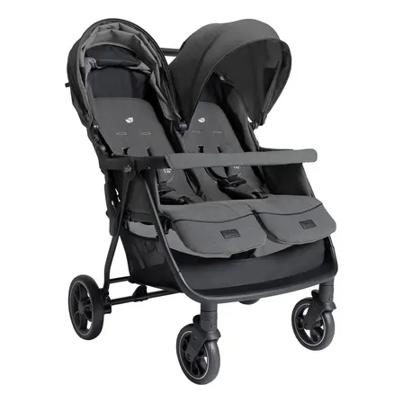 Carrinho De Bebê Para Gêmeos Estrella Chumbo Ebony Joie Cinza Estrela