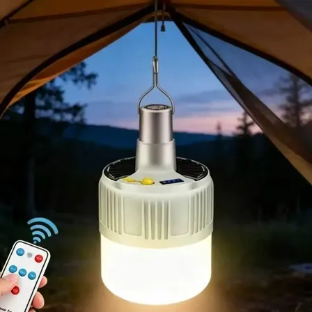 Lâmpada Camping Lampião Led Potente Recarregável Acampamento Branco 127/220v