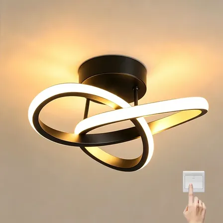 Luminaria Teto Led,pendente Lustre Moderna Para Quarto Sala 127/220v Preto