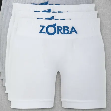 Kit Com 10 Cuecas Boxer Infantil Seamless Zorba Mescla Preto Branco G