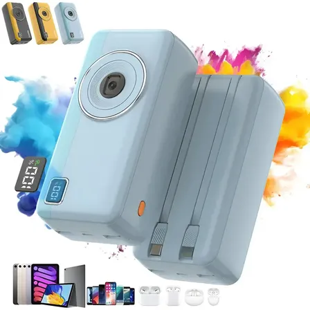 Power Bank Basike 30000mAh com Carga Rápida 22.5W e Cabos Integrados, para iPhone e Android