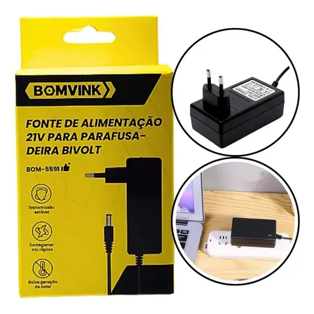 Fonte 21v 1a Bivolt Parafusadeira Furadeira Bateria Litio P4