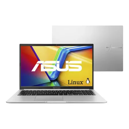 Notebook ASUS Vivobook 15 M1502YA AMD Ryzen 7 5825U 16GB Ram 512GB SSD Linux KeepOS 15,6" FHD Cool Silver - NJ612
