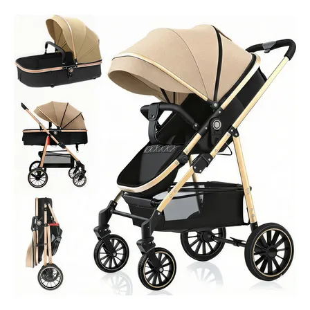 Carrinho Bebê Conforto Reversível Passeio Modo Berço Travel Bege