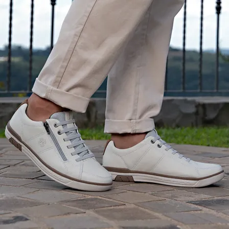 Tênis Pegada Masculino 119313 Casual Elástico Milk Lisa 41 Br