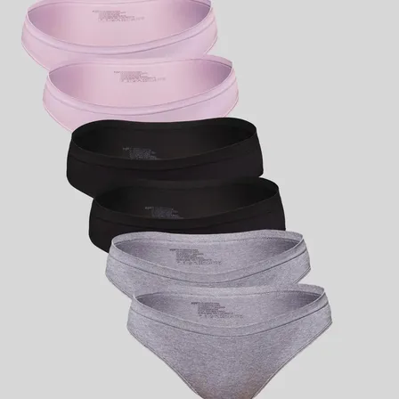 Kit 6 Calcinhas Trifil Feminino Biquíni  Básica Lisa 0003 Liso Med