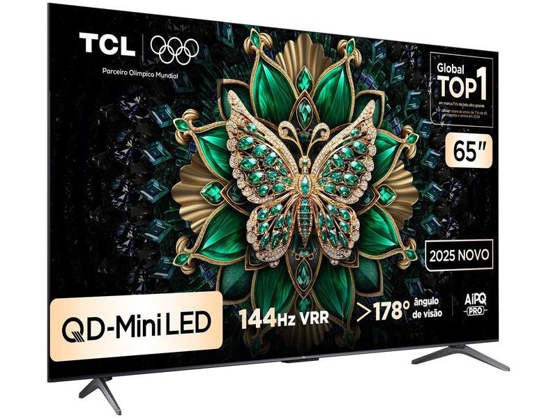 Smart TV 65" TCL 4K UHD MiniLED 65C6K 120Hz Google TV AiPQ Google Assistente 4 HDMI 2 USB