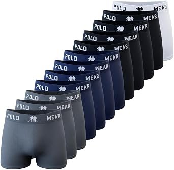 Kit 12 Cuecas Masculinas Boxer Microfibra Adulto Box Sem Costura Polo Wear Sortido
